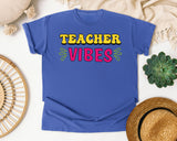 Teacher Vibes graphic tee in Flo Blue