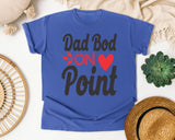 Dad Bod On Point White 4 graphic tee in Flo Blue