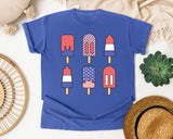 Patriotic Popsicle Set graphic tee in Flo Blue