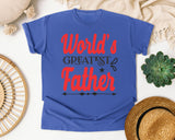 World's Greatest Father Red 2 graphic tee in Flo Blue