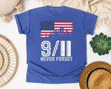 Never Forget White 7 graphic tee in Flo Blue
