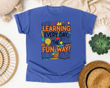 Learning Every Day The Fun Way graphic tee in Flo Blue