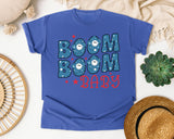 Boom Boom Baby graphic tee in Flo Blue