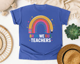 Bruh We Out Teachers Rainbow graphic tee in Flo Blue