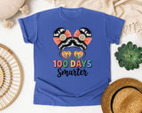 100 Days Smarter Messy Bun graphic tee in Flo Blue