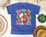 Happy To See Your Face Apples graphic tee in Flo Blue