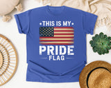This Is My Pride Flag graphic tee in Flo Blue