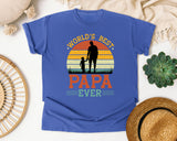 World's Best Papa Ever graphic tee in Flo Blue