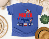 Merica Light graphic tee in Flo Blue
