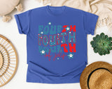 Fourth Of July graphic tee in Flo Blue