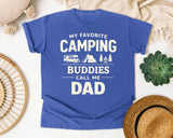 My Favorite Camping Buddies Call Me Dad White graphic tee in Flo Blue