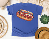 Patriotic Hot Dog graphic tee in Flo Blue