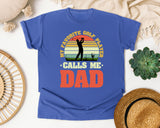 My Favorite Golf Player Calls Me Dad graphic tee in Flo Blue