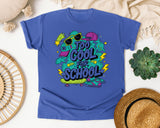 Too Cool For School Skateboard graphic tee in Flo Blue