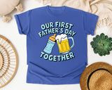 Our First Father's Day Together Grey 2 graphic tee in Flo Blue