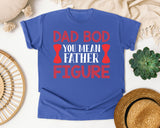 Dad Bod You Mean Father Figure Pink 2 graphic tee in Flo Blue