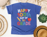 Happy 100th Day Of 1st Grade graphic tee in Flo Blue