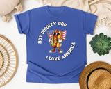 Hot Diggity Dog I Love America graphic tee in Flo Blue