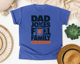 Dad Jokes Fuel Family White 2 graphic tee in Flo Blue