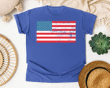 American Flag graphic tee in Flo Blue