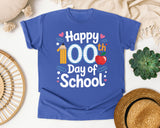 Happy 100th Day Of School Pencil graphic tee in Flo Blue