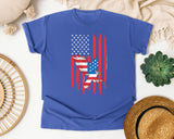 Eagle American Flag Red graphic tee in Flo Blue