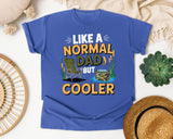 Like A Normal Dad But Cooler graphic tee in Flo Blue