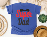Super Dad Red graphic tee in Flo Blue