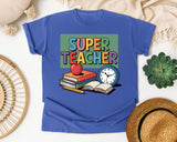 Super Teacher graphic tee in Flo Blue