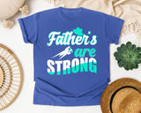 Fathers Are Strong White graphic tee in Flo Blue