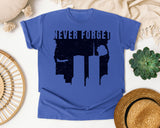 Never Forget White 8 graphic tee in Flo Blue