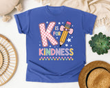 K Is For Kindness graphic tee in Flo Blue