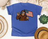 Bigfoot American Flag graphic tee in Flo Blue