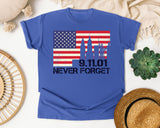 Never Forget Red 2 graphic tee in Flo Blue