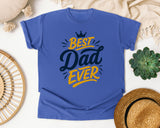Best Dad Ever Gold graphic tee in Flo Blue