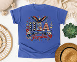 USA 250 Years Of Freedom graphic tee in Flo Blue