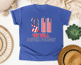 We Will Never Forget Red graphic tee in Flo Blue