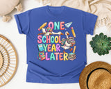 One School Year Later Goose graphic tee in Flo Blue