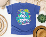 Too Cool For School Sneakers graphic tee in Flo Blue