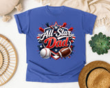 All Star Dad graphic tee in Flo Blue