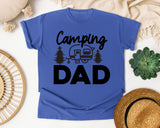 Camping Dad White 3 graphic tee in Flo Blue