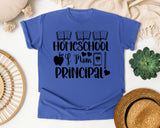 Homeschool Mom And Principal graphic tee in Flo Blue