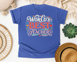 World's Best Teacher graphic tee in Flo Blue