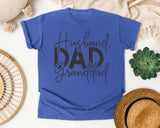 Husband Dad Granddad Brown graphic tee in Flo Blue