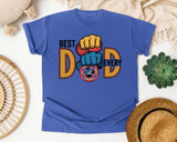 Best Dad Ever Brown graphic tee in Flo Blue