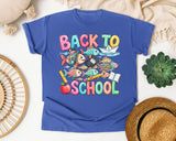 Back To School Fish graphic tee in Flo Blue