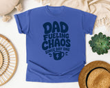 Dad Fueling Chaos Since Day One Navy graphic tee in Flo Blue