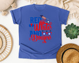 Red White And Boujee graphic tee in Flo Blue