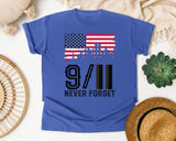 Never Forget Black 2 graphic tee in Flo Blue