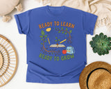 Ready To Learn Ready To Grow graphic tee in Flo Blue